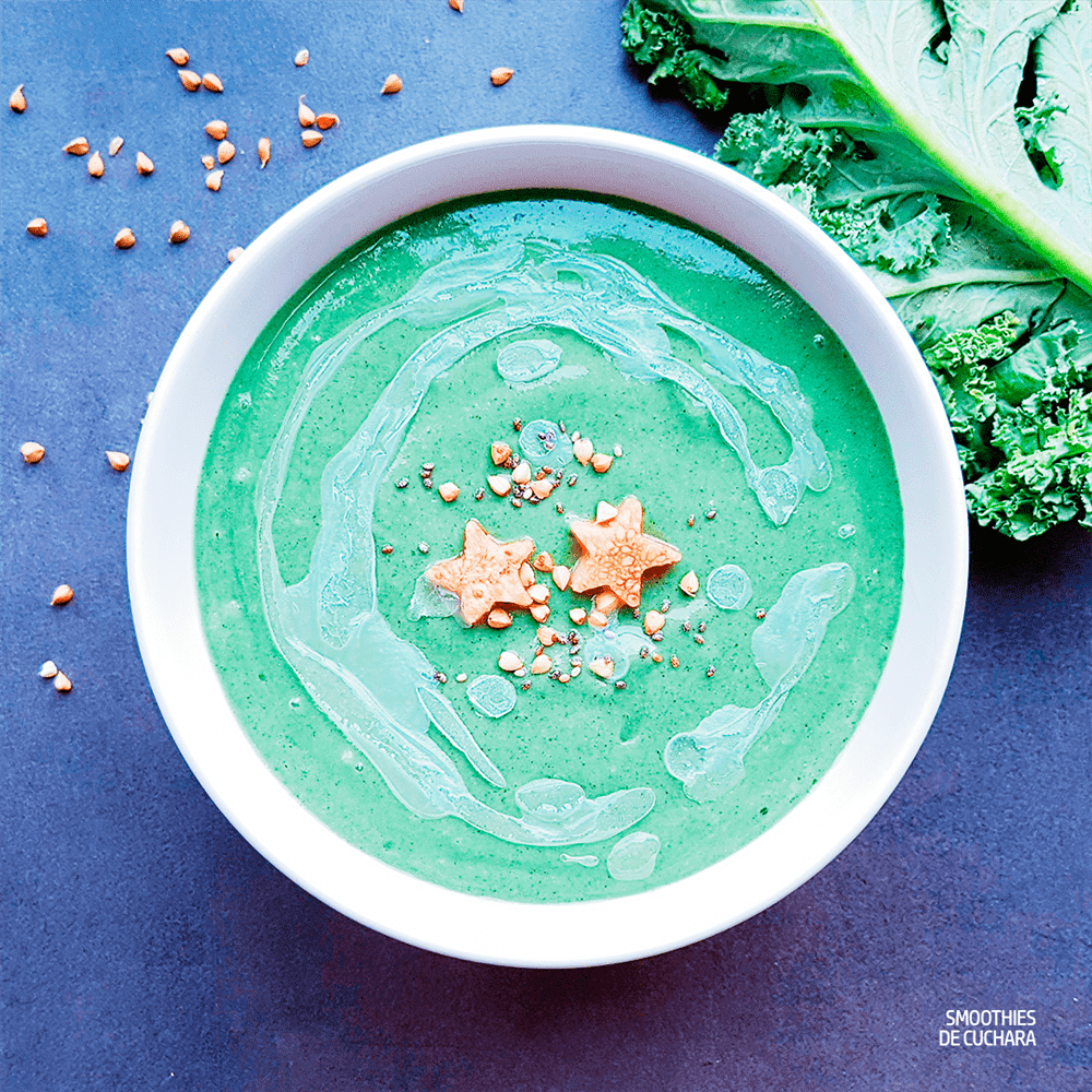 Smoothie de kale, melón y espirulina