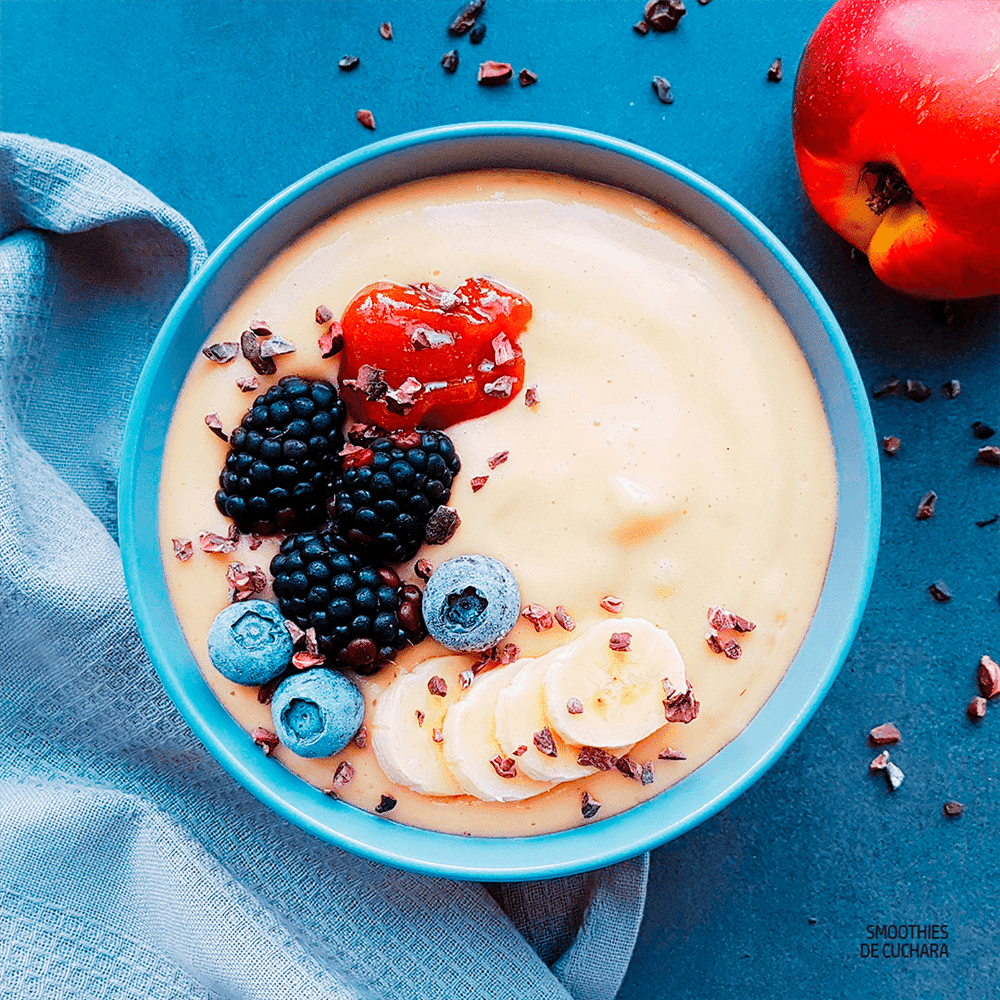 Smoothie de nectarina y coliflor con compota de albaricoque