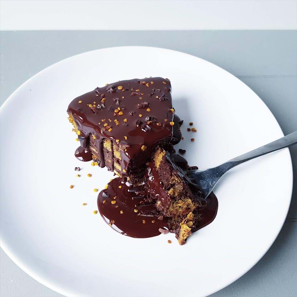 Pastel de calabaza y chocolate